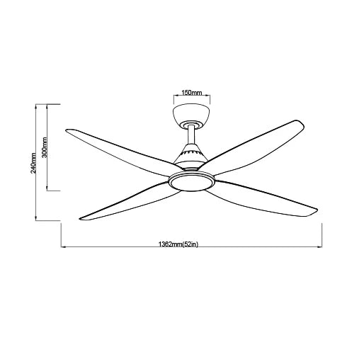 AUGUSTA 52 SACF11/52/4 52" (1362mm) 54W AC Ceiling fan, four blades Ceiling Fan