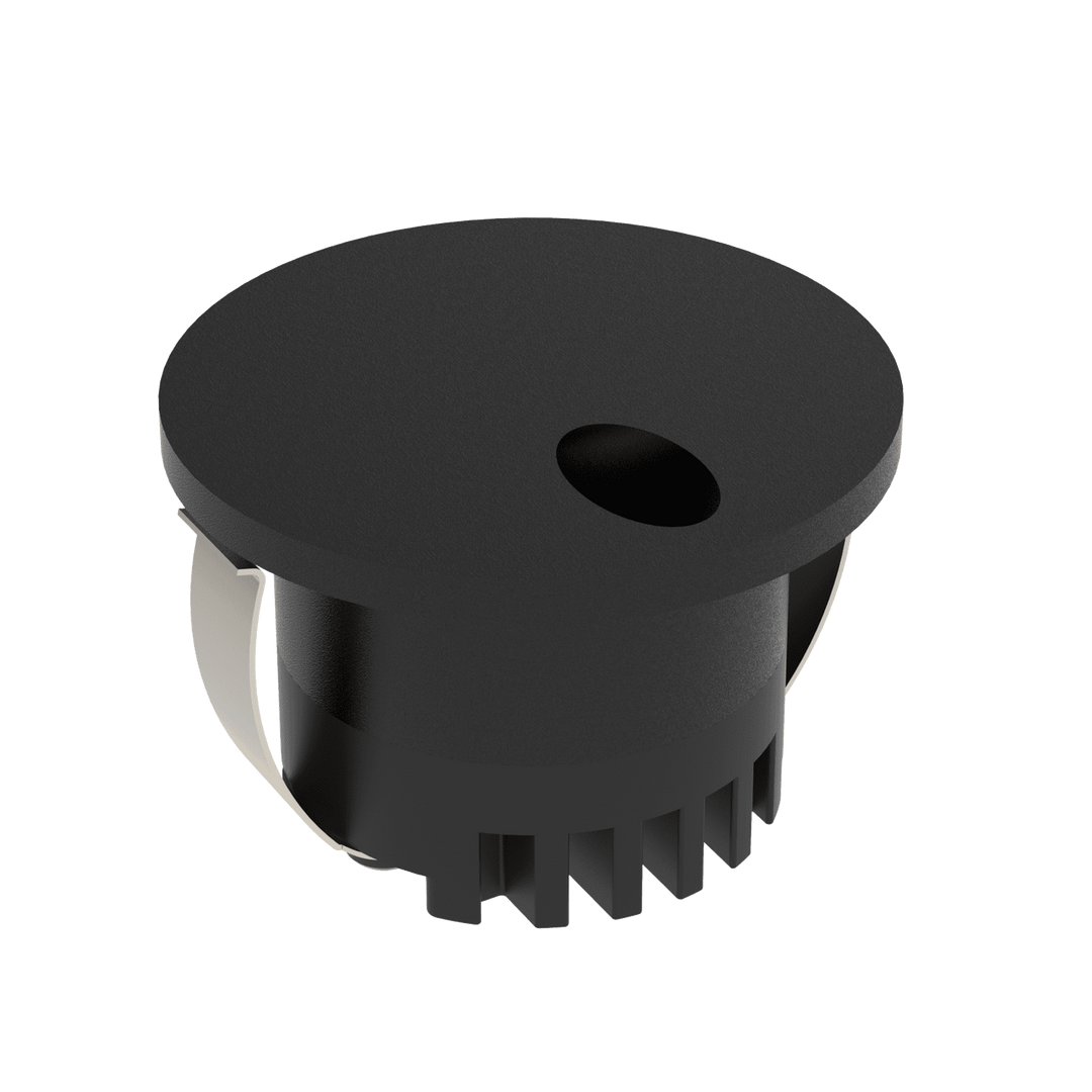 AURA Step Light-Narrow Round Black step light