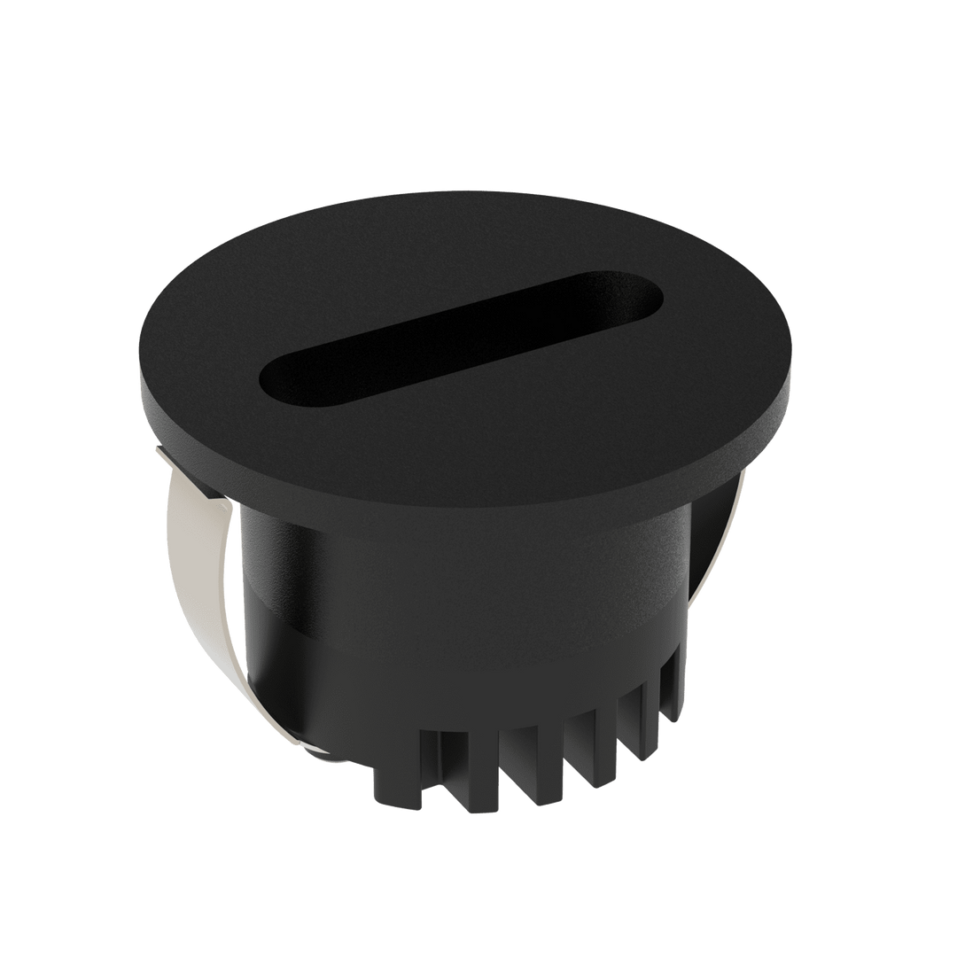 AURA Step Light- Slot Round Black step light