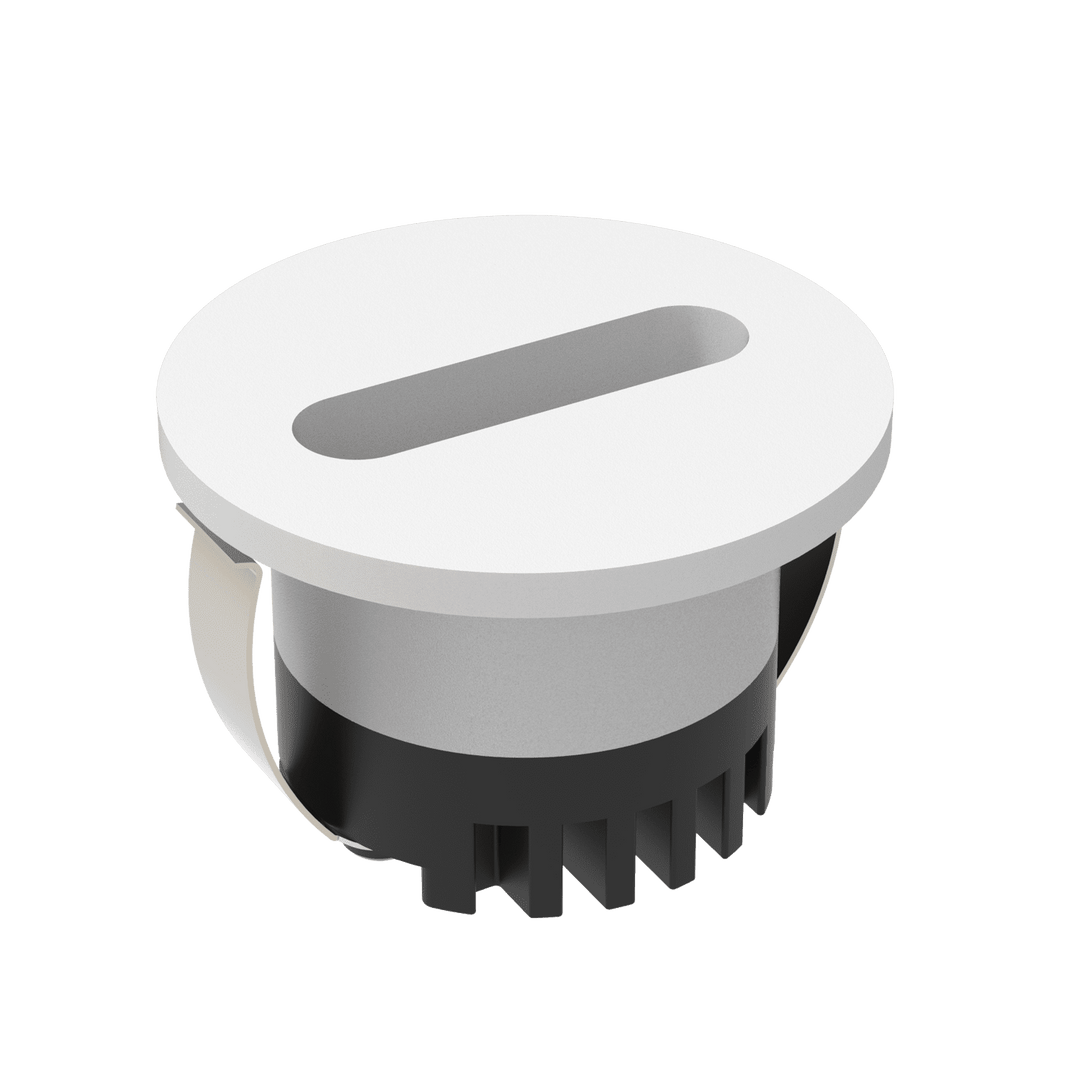 AURA Step Light- Slot Round White step light