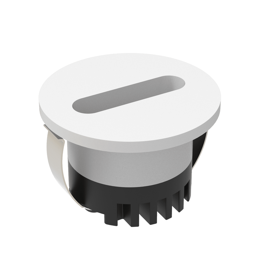 AURA Step Light- Slot Round White step light