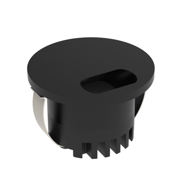 AURA Step Light-Wide Round Black step light