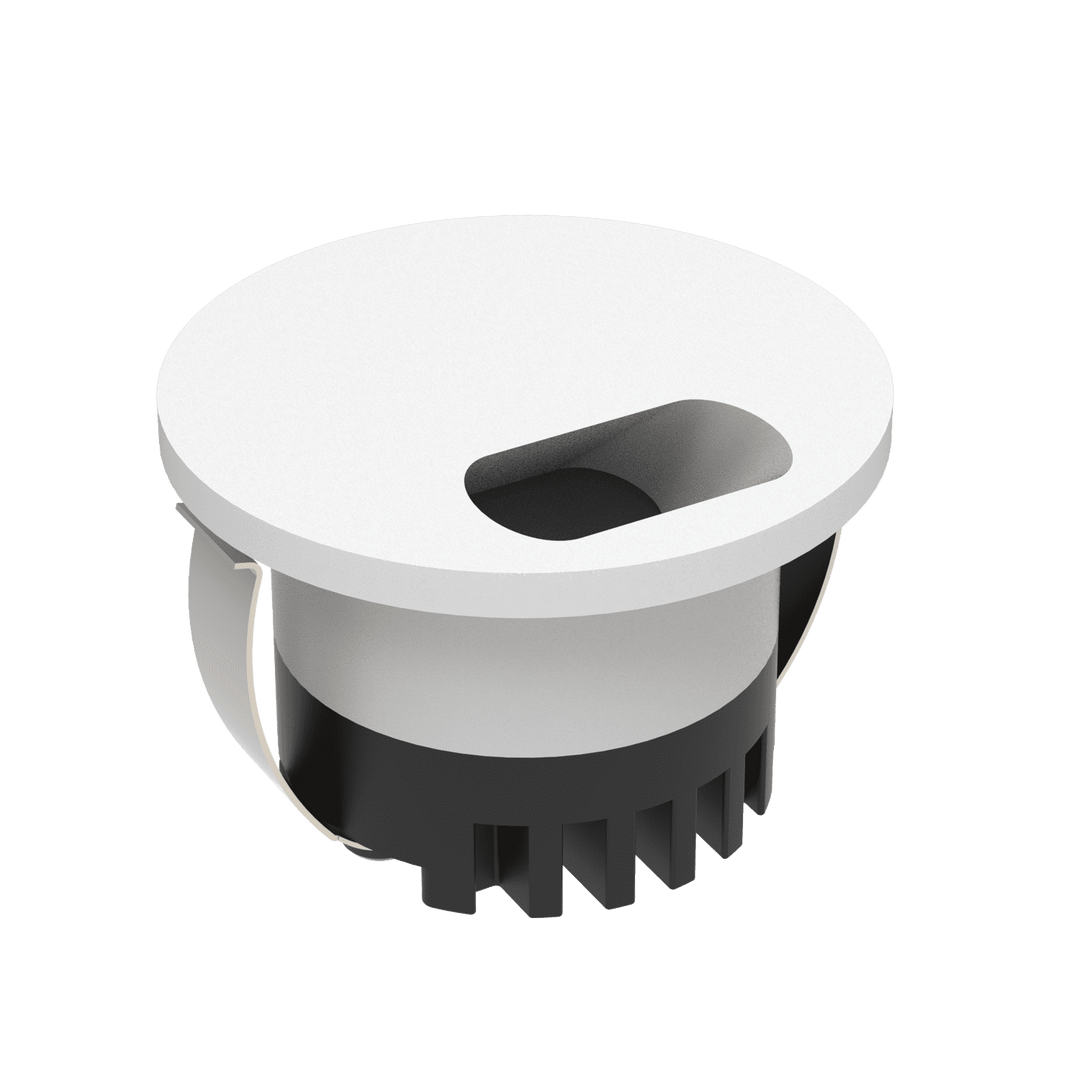 AURA Step Light-Wide Round White step light