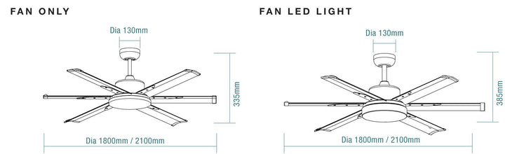 Albatross 72″ & 84″ DC Ceiling Fan With 24W LED Light and Remote (Copy) Ceiling Fan