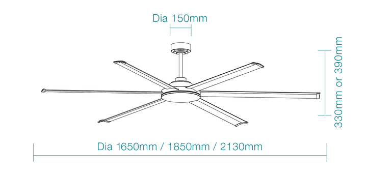 Albatross II DC 65″, 72″or 84″ Smart Ceiling Fan With WIFI Remote Control