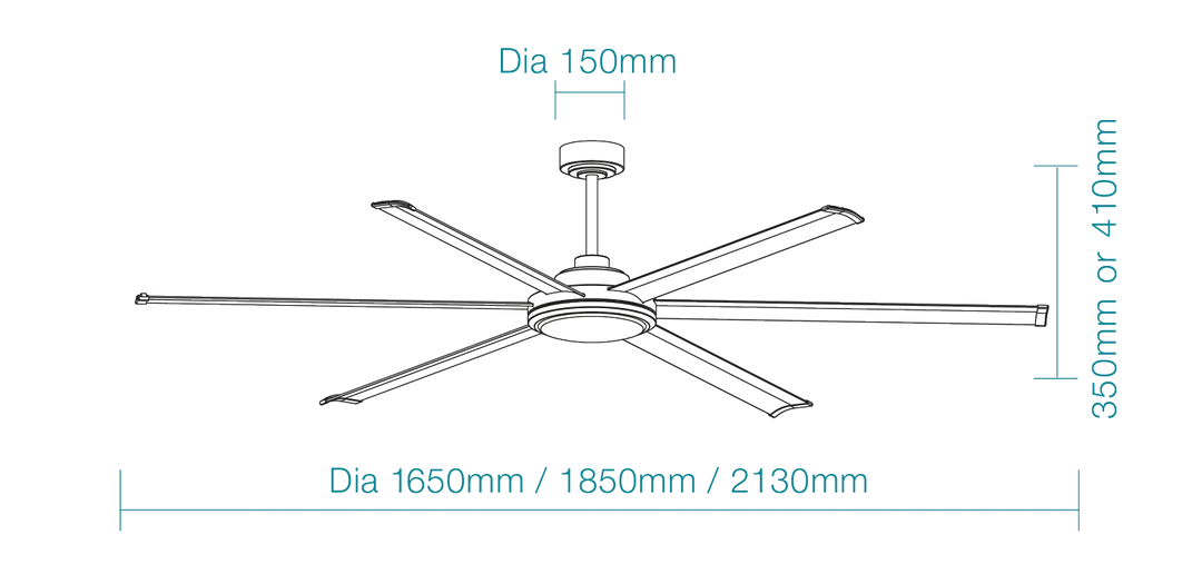 Albatross II DC 65″, 72″or 84″ Smart Ceiling Fan With WIFI Remote Control + LED Light