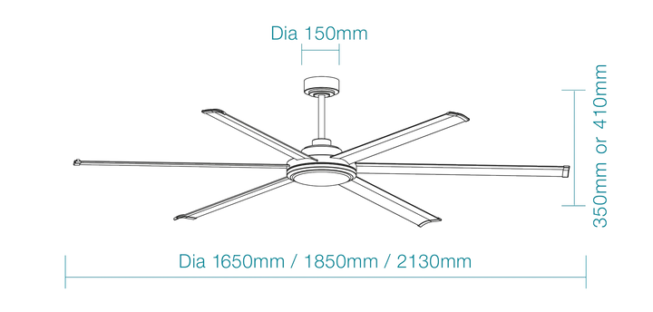 Albatross II DC 65″, 72″or 84″ Smart Ceiling Fan With WIFI Remote Control + LED Light