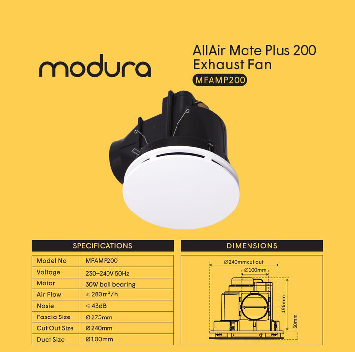 ALLAir Mate Plus 200 Celling Exhaust Fan