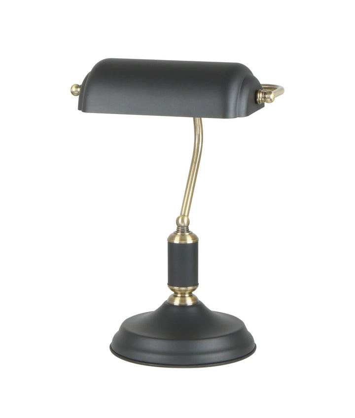 BANCA: Interior Banker Lamps with Cylindrical Shade Black TABLE LAMP