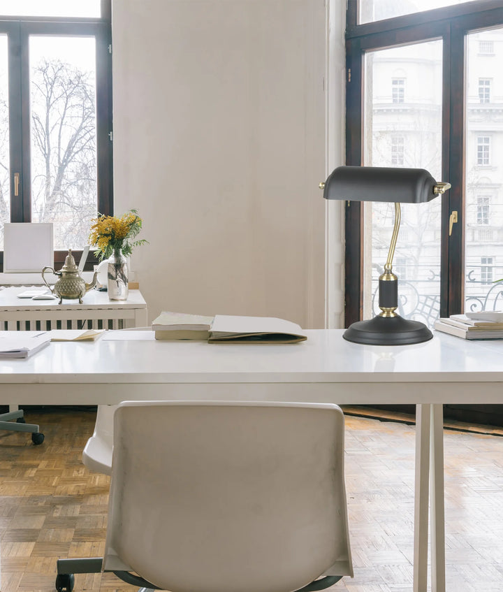 BANCA: Interior Banker Lamps with Cylindrical Shade TABLE LAMP