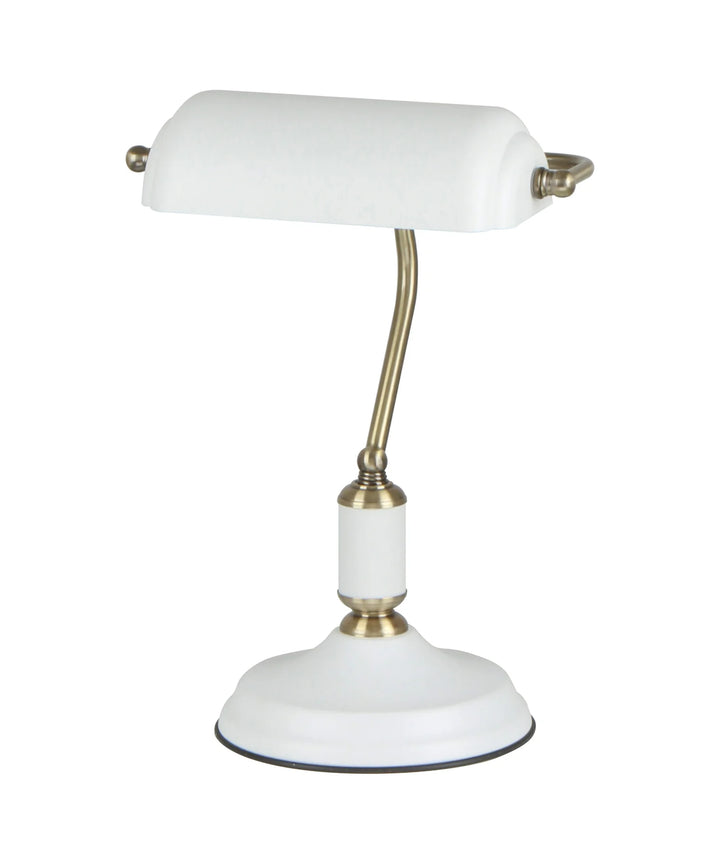 BANCA: Interior Banker Lamps with Cylindrical Shade White TABLE LAMP