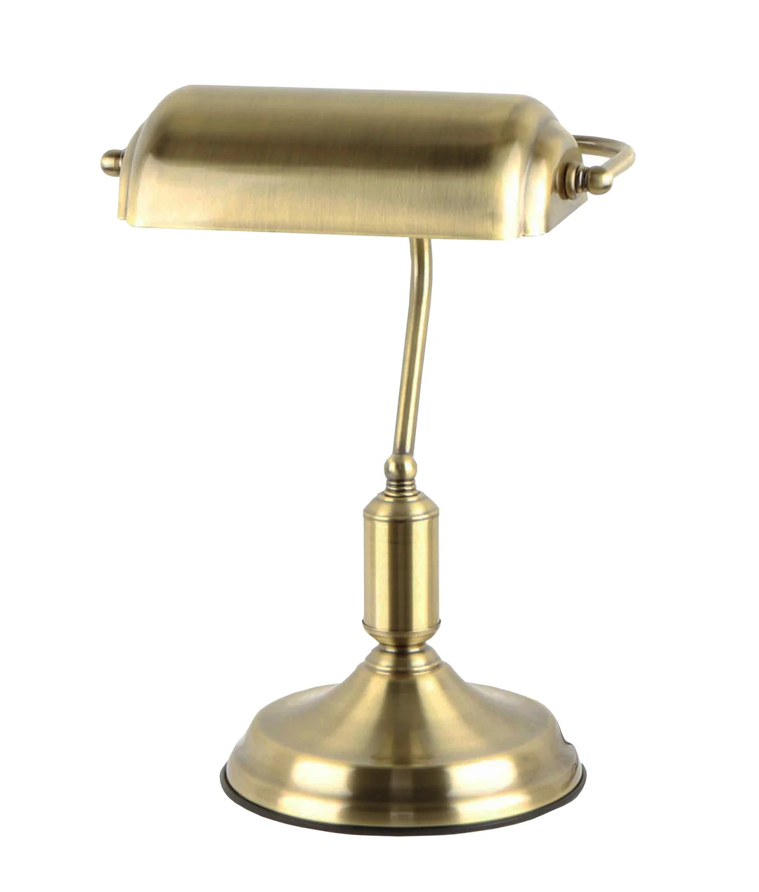 BANCA: Interior Banker Lamps with Cylindrical Shade Antique Brass TABLE LAMP