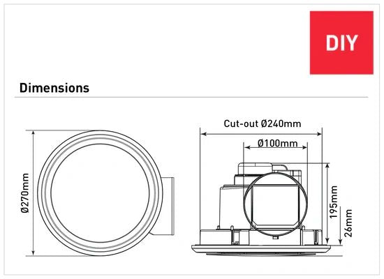 Mercator Novaline II Small Round Exhaust Fan