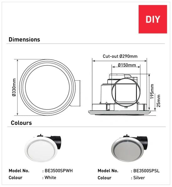 Novaline II Large Round Exhaust Fan