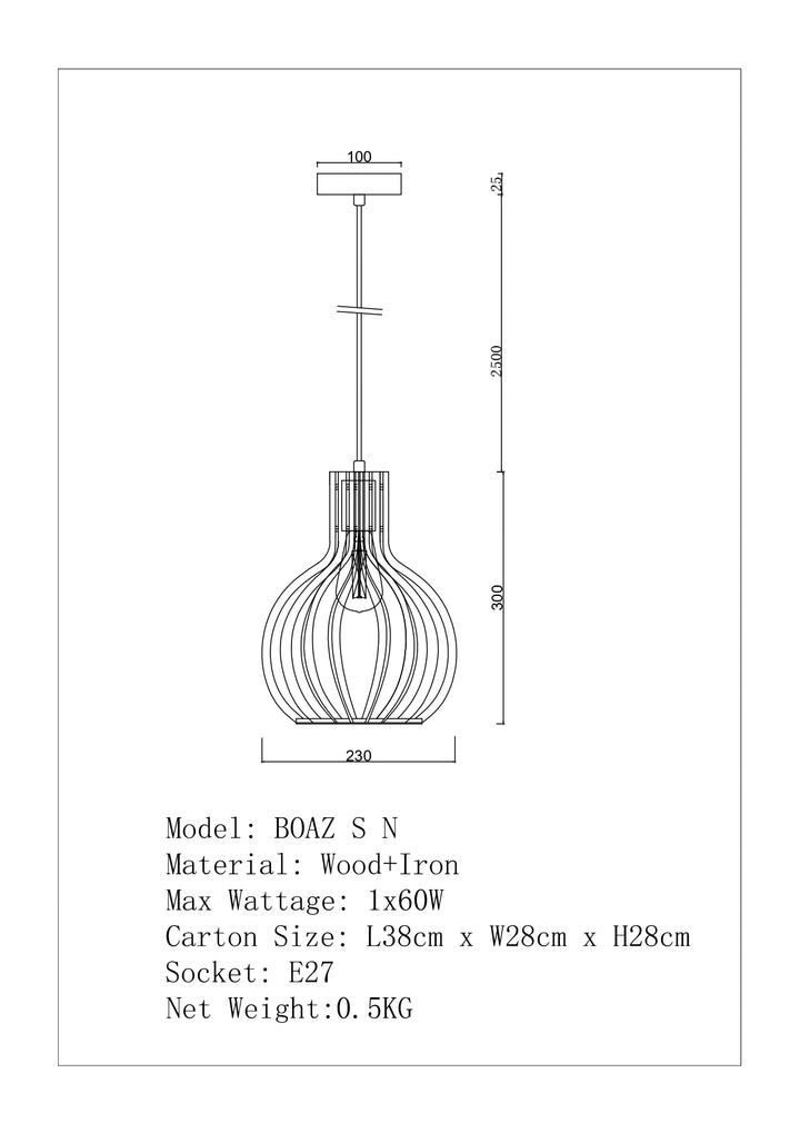 BOAZ Small Pendant