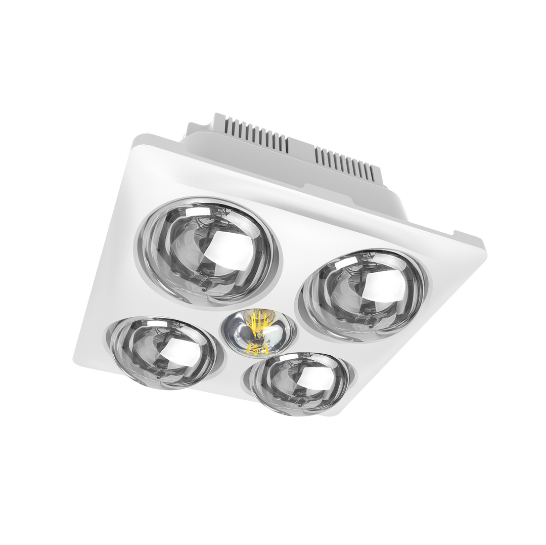 BathLux4 Heat Fan Light 3 In 1 -White & Silver