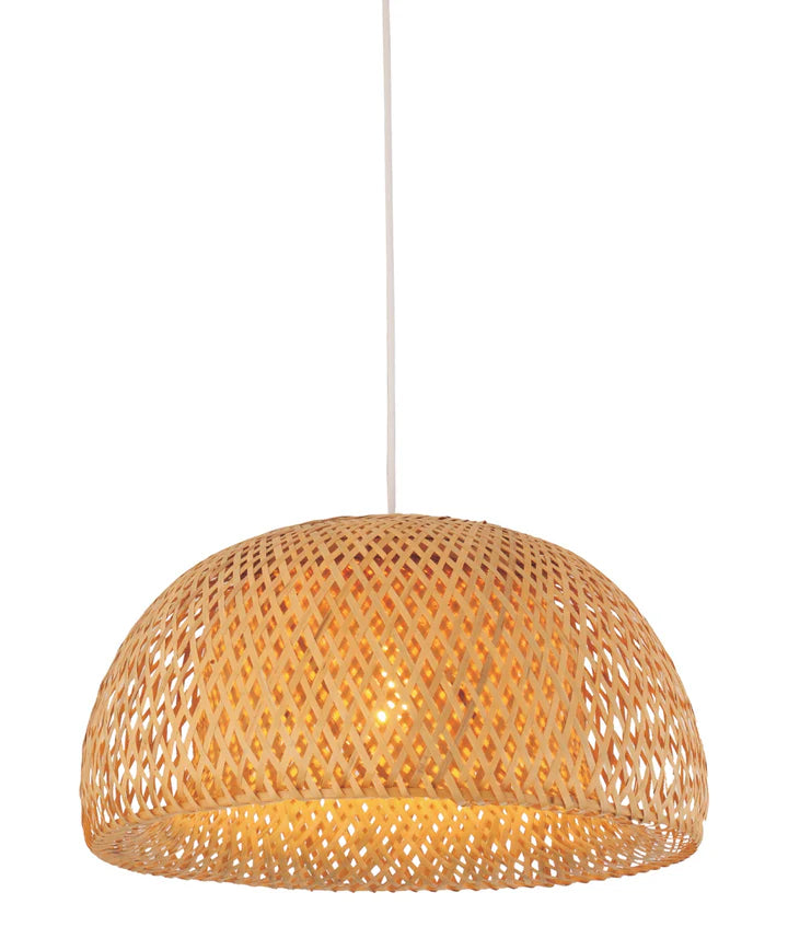 CANASTA: Bohemian Interior Natural Bamboo Finish Pendant Light