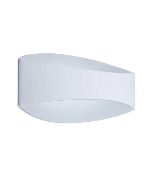 CANNES: City Series LED Interior Matte White Curved Up/Down Wall Light