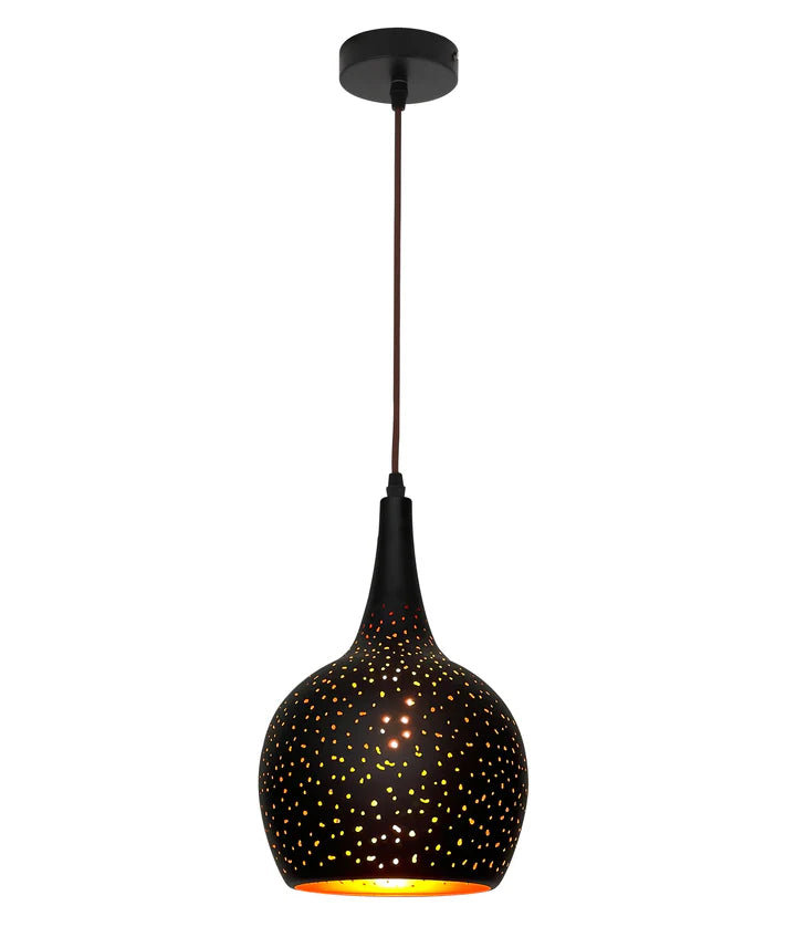 CELESTE: Bohemian Rustic Embossed Bell Shape Pendant Light