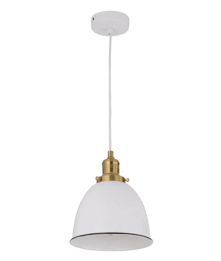 CEREMA: Interior White with Antique Brass & Black Highlight Ellipse Pendant Light