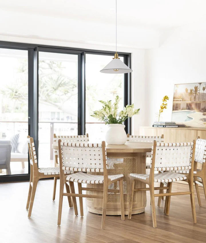 CEREMA: Interior White with Antique Brass & Black Highlight Coolie Pendant Light