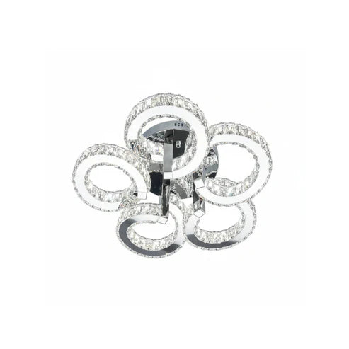 CIAO 5 Ring Crystal Light CTC Tri-Colour LED 550mm (Chrome)