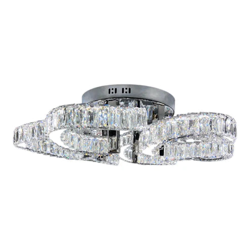 CIAO 5 Ring Crystal Light CTC Tri-Colour LED 550mm (Chrome)