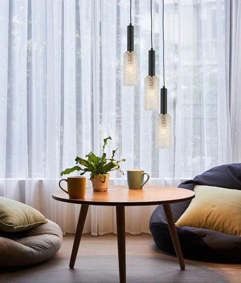 CLEO: Interior Oblong Cut Glass Pendant Light