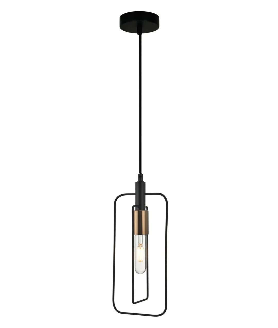 CONTOUR: Interior Black Wire Rectangular Shape Pendant Light