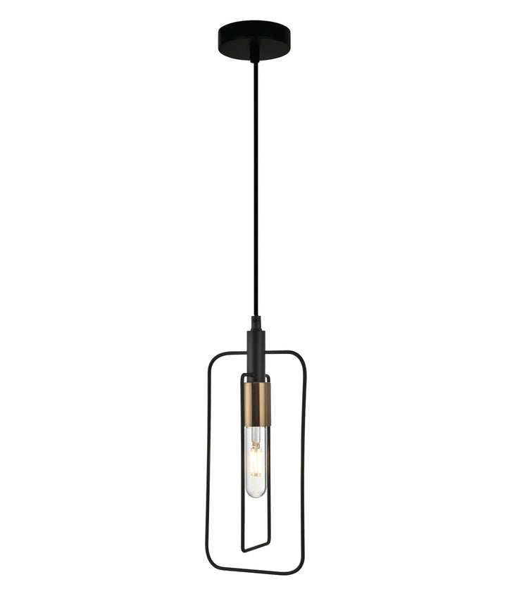 CONTOUR: Interior Black Wire Rectangular Shape Pendant Light