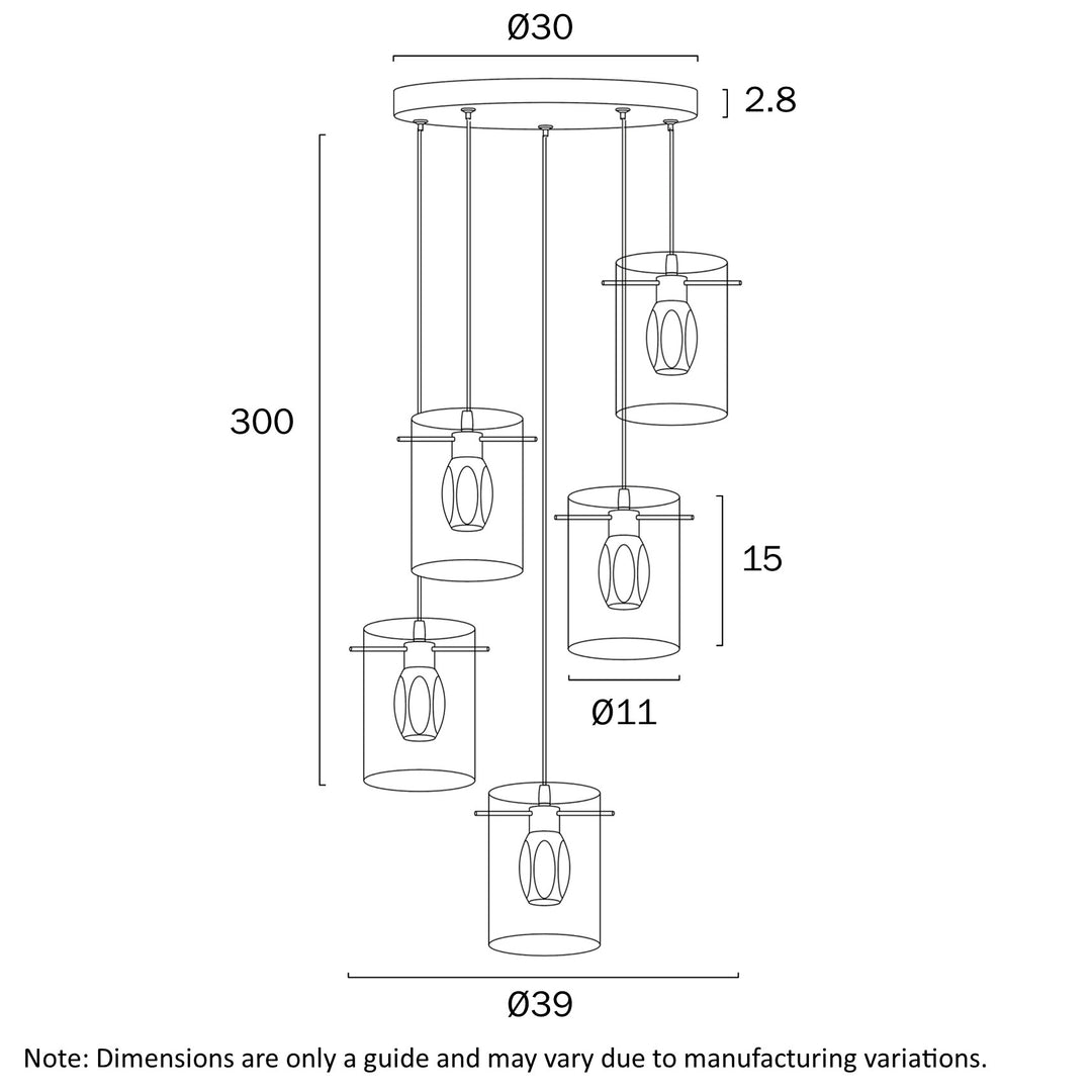 CREVIL 5 LIGHT PENDANT Pendant