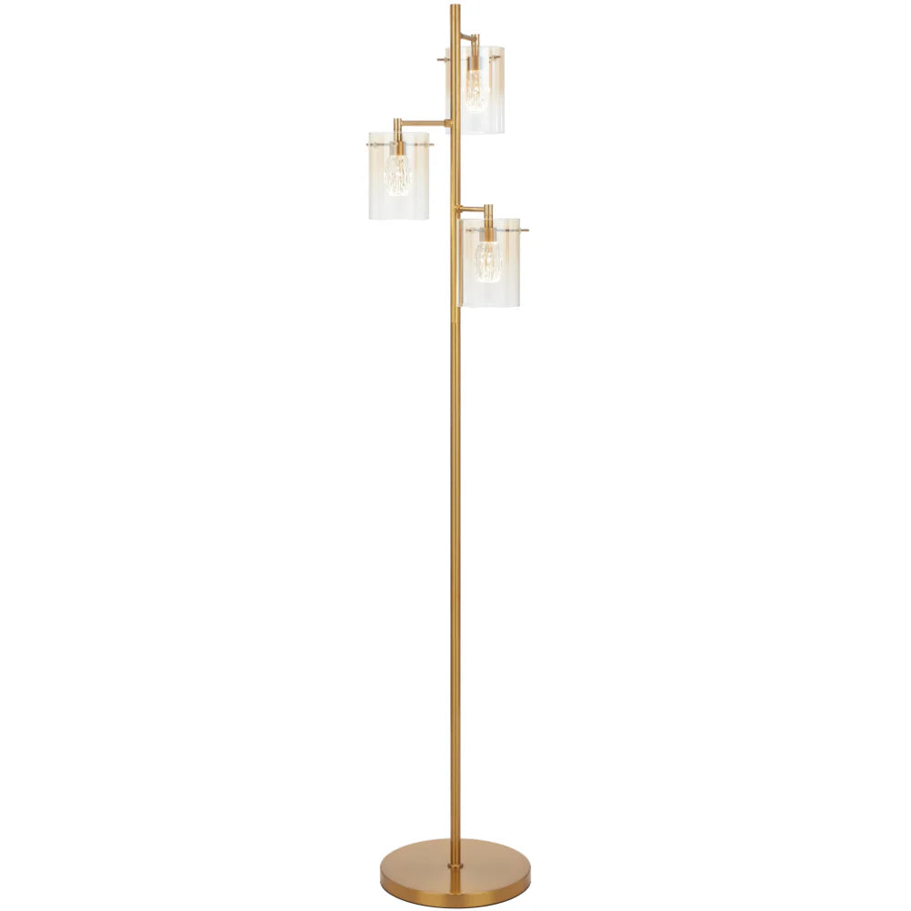 CREVIL 3 LIGHT FLOOR LAMP Antique Gold Floor Lamp