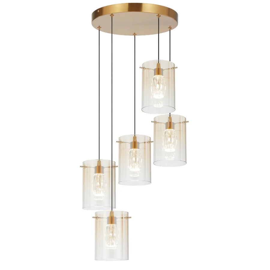 CREVIL 5 LIGHT PENDANT Antique Gold Pendant