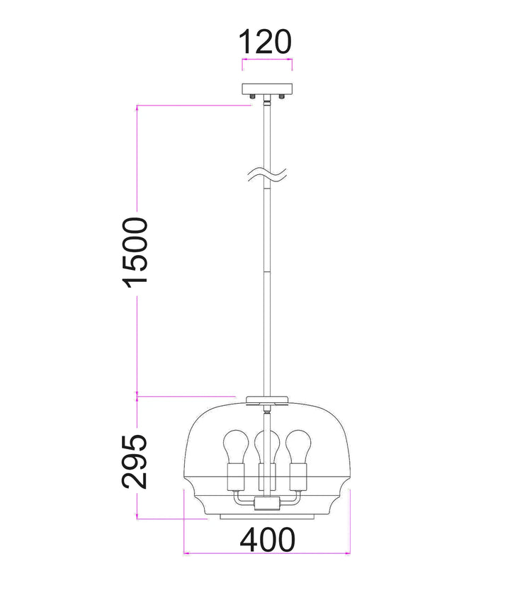 CUAD: Interior Clear Wine Glass Shape Glass Shade Pendant Light Pendant