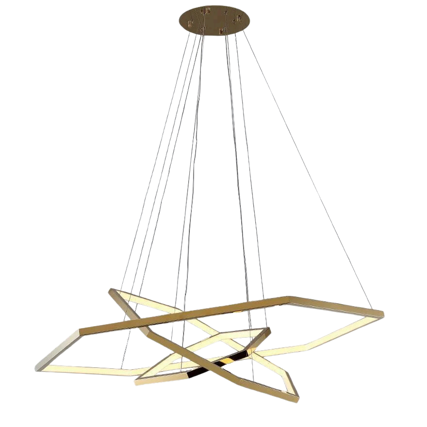 CASCADE Hexagon 3 tier Pendant Satin Brass Pendant