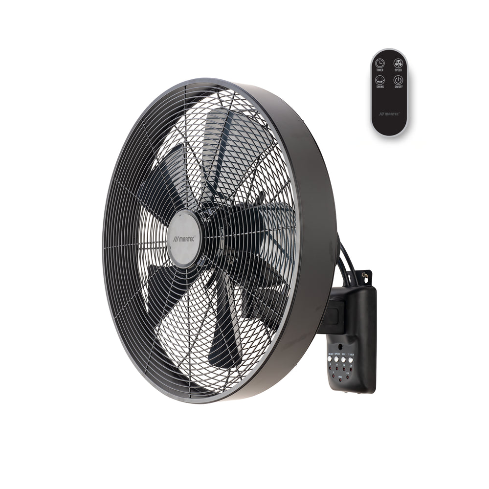 Como AC 16″ Wall Fan With Remote Control Black WALL FANS