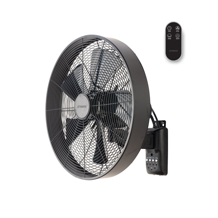 Como AC 16″ Wall Fan With Remote Control Black WALL FANS