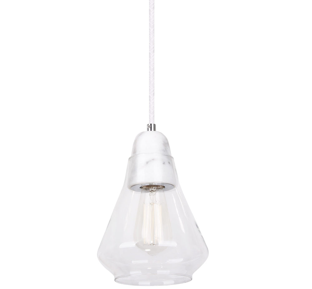 ELLISE 1 Light BLACK MARBLE White Pendant