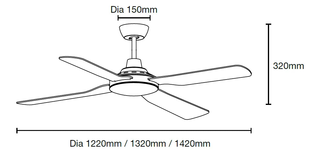 Discovery II 48″/ 52″ / 56″ AC Ceiling Fan