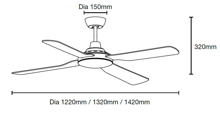 Discovery II 48″/ 52″ / 56″ AC Ceiling Fan