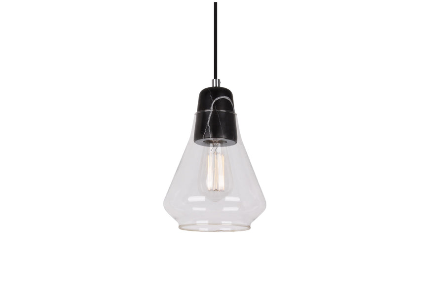 ELLISE 1 Light BLACK MARBLE Black Pendant