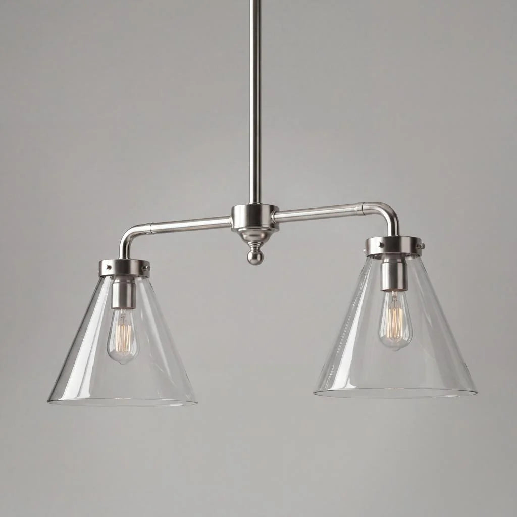 Gadsden Two Arm Ceiling Pendant Antqiue Silver