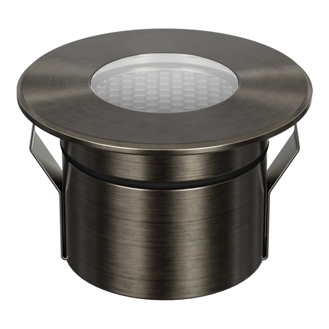 EMIT-85-RO Round Open Tri-Colour/RGBW Inground & Deck Light Antique Brss INGROUND LIGHT