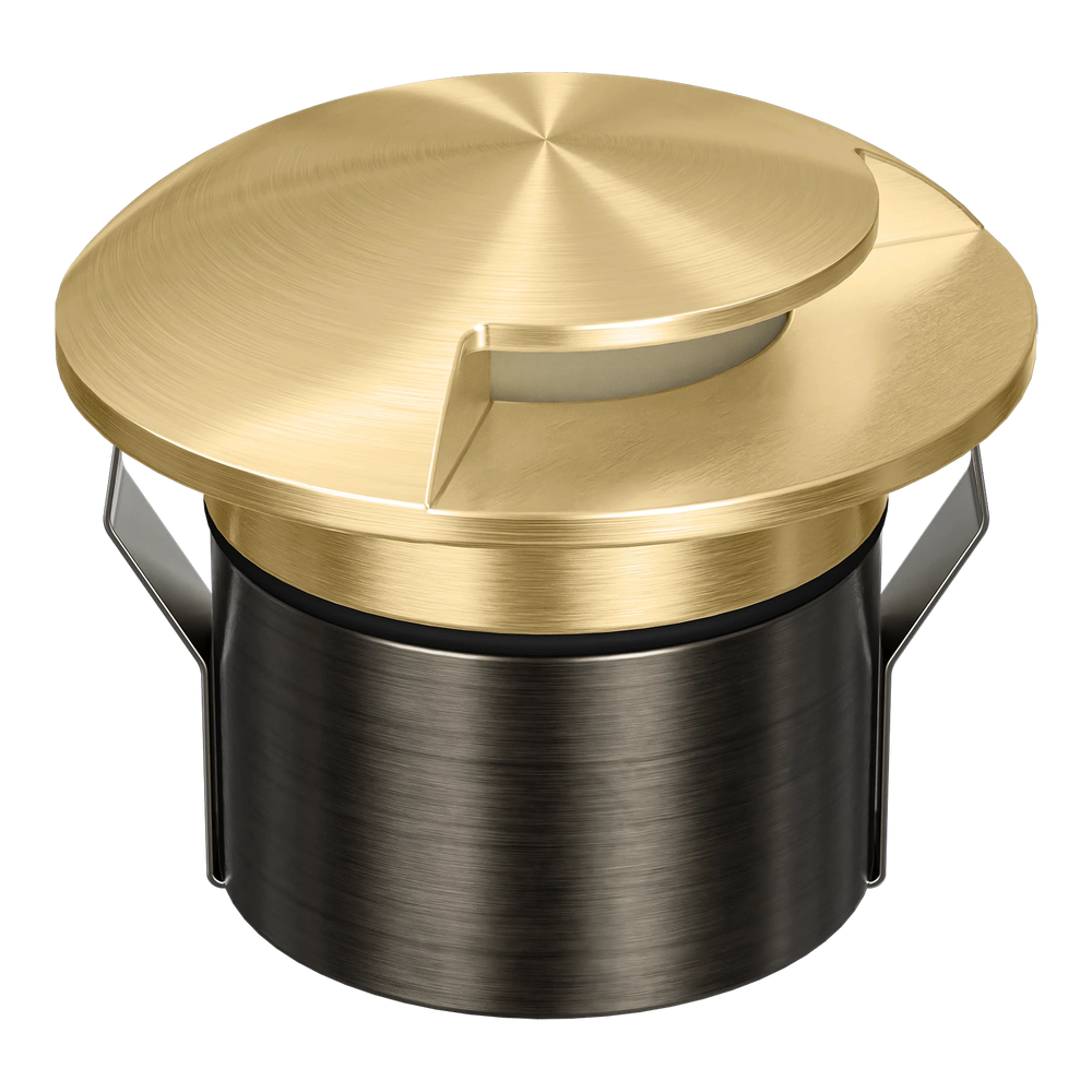 EMIT-85-1-WAY 1-Way Tri-Colour/RGBW Inground & Deck Light Brushed Brass INGROUND LIGHT