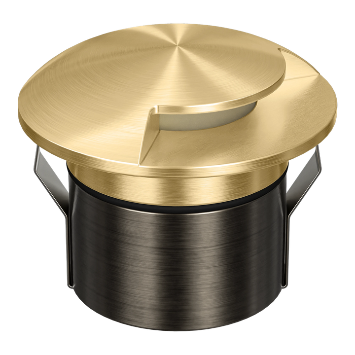 EMIT-85-1-WAY 1-Way Tri-Colour/RGBW Inground & Deck Light Brushed Brass INGROUND LIGHT