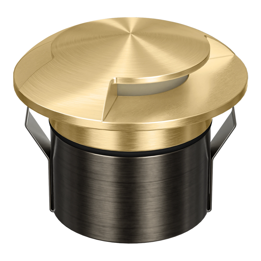 EMIT-85-2-WAY 2-Way Tri-Colour/RGBW Inground & Deck Light Brushed Brass INGROUND LIGHT