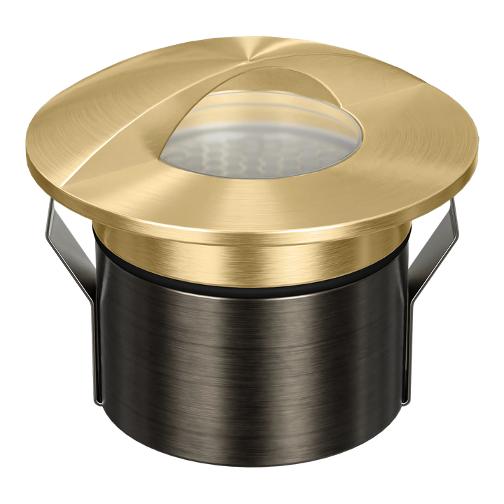 EMIT-85-EYE Eyelid Tri-Colour/RGBW Inground & Deck Light Brushed Brass INGROUND LIGHT