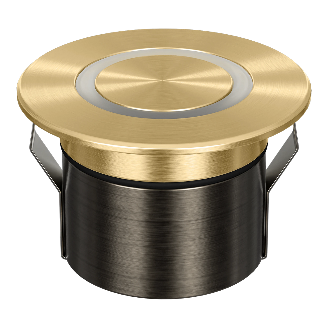 EMIT-85-RING Ring Tri-Colour/RGBW Inground & Deck Light Brushed Brass INGROUND LIGHT