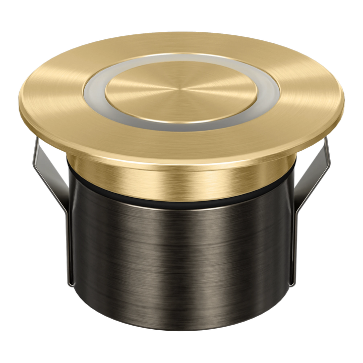 EMIT-85-RING Ring Tri-Colour/RGBW Inground & Deck Light Brushed Brass INGROUND LIGHT