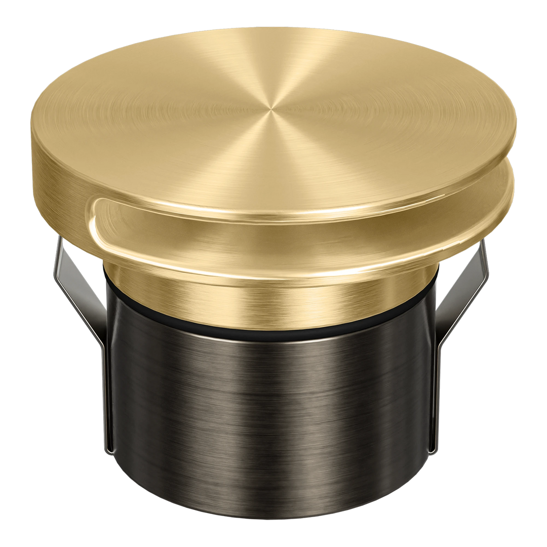 EMIT-85-ROUND-SLOT Round Slot Tri-Colour/RGBW Inground & Deck Light Brushed Brass INGROUND LIGHT
